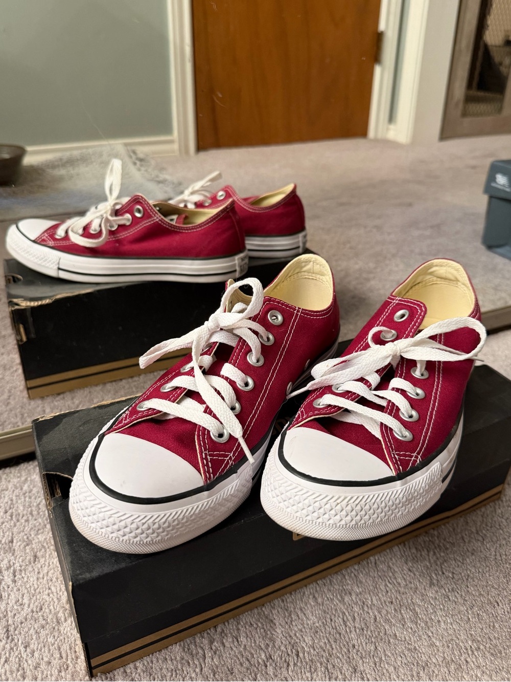 Converse Low-Top Sneakers in Burgundy
